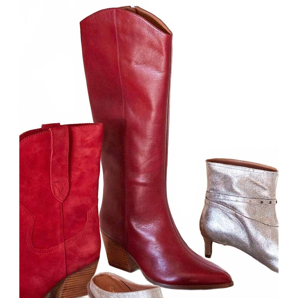 NEW SEYCHELLES women's begging you pointed toe western high boots in cranberry - Picture 5 of 9